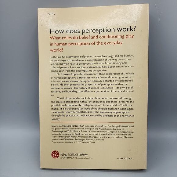 Perceiving Ordinary Magic Science and Intuitive Wisdom by Jeremy W. Hayward - Picture 2 of 13